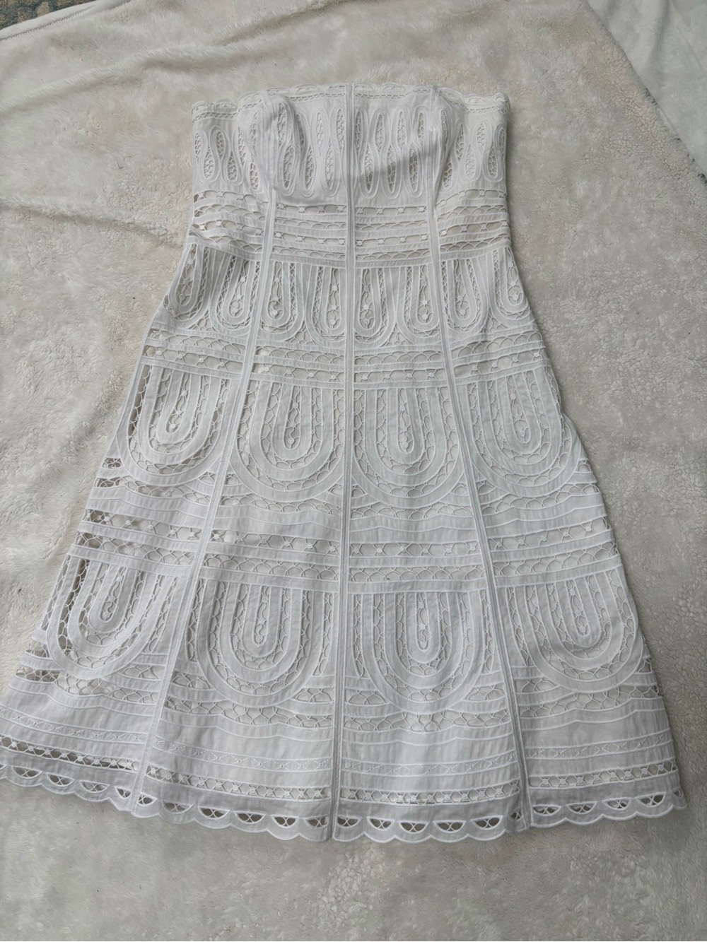 Ann Taylor White Strapless Lace A-Line Dress - WORN ONCE